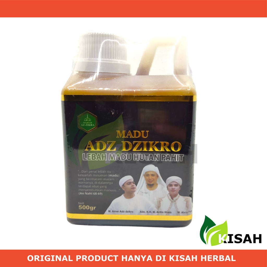 ADZ-DZIKRO Madu Hutan Hitam Pahit 500 Gram - Madu Dzikir Pengobatan Lambung (Magh) dan Diabetes