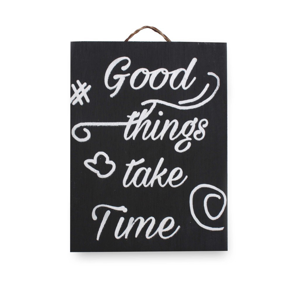 Hiasan Dinding Kamar Tidur Dekorasi Dinding Kayu Minimalis Estetik Tema Quotes Good Things Take Time Shopee Indonesia