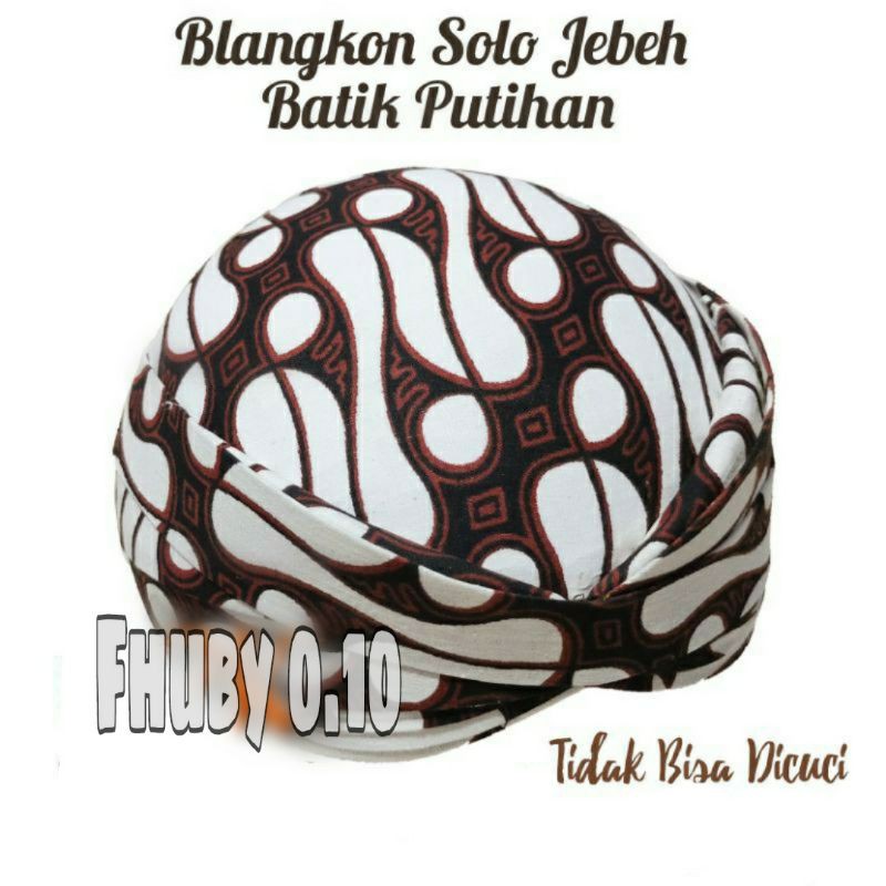Blangkon Solo Jebeh Batik Putih Anak / blangkon solo Dewasa