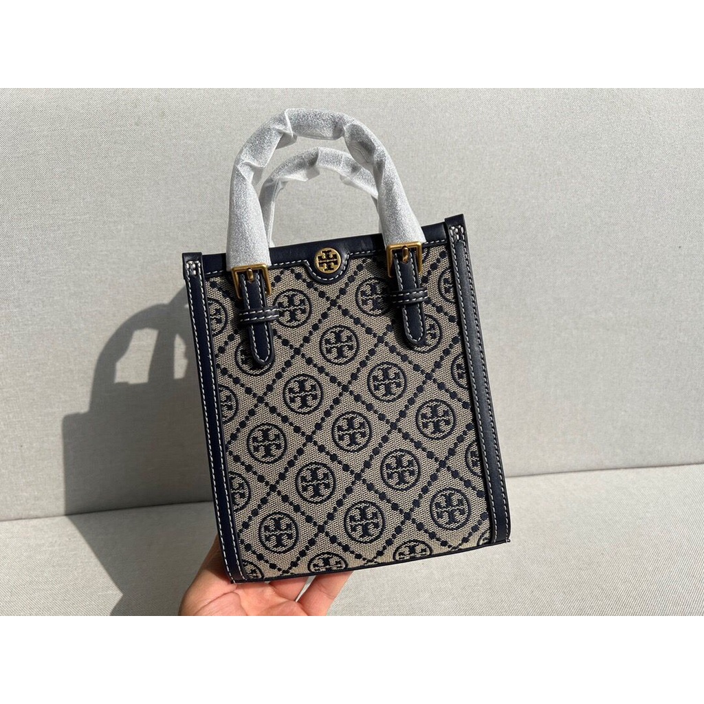 TB T Monogram Jacquard Mini Tote 87146 88650