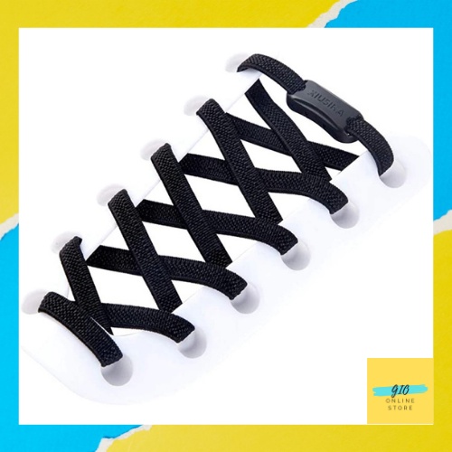 Tali Sepatu Elastis Flat Buckle Lock No Tie Shoelace Untuk Dewasa Anak