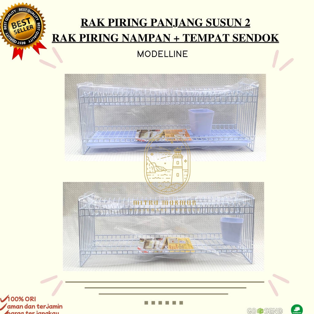 NEW!! RAK PIRING SUSUN 2 PANJANG NAMPAN + TEMPAT SENDOK MODELLINE