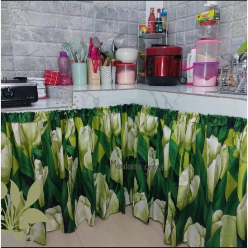 Gratis Ongkir-Gorden penutup kolong dapur uk L 100 cm x T 75 cm