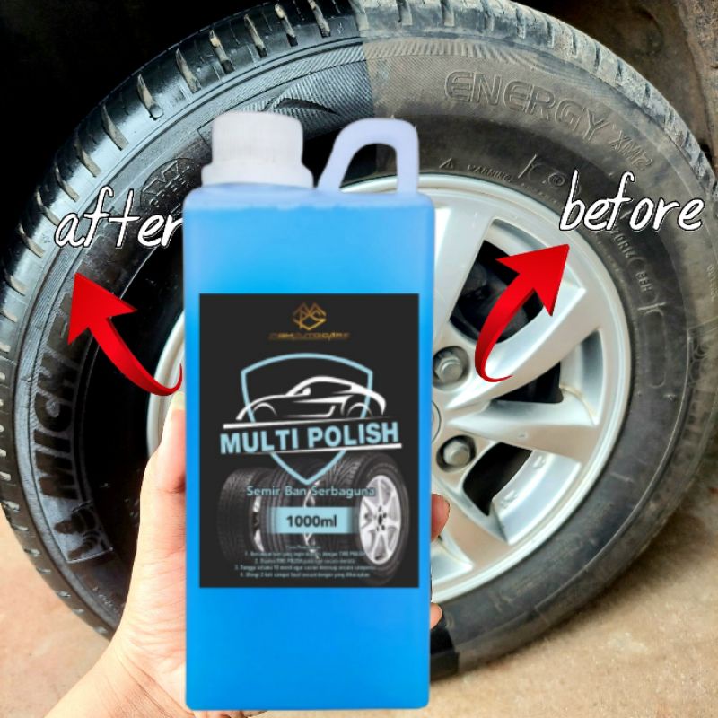 MULTI POLISH 1Liter Semir Ban Serbaguna, multifungsi Bisa untuk Ban, Body,