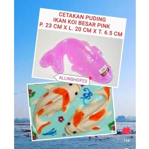 Cetakan Puding Ikan Koi 1 Jumbo KTL 856 Plastik  Pink Besar Agar Coklat Kue Cake Bento Nasi Es Batu