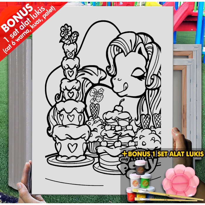 

Kanvas Lukis Outline My Little Pony 4 30x40 cm MEL1118 Mewarnai Coloring