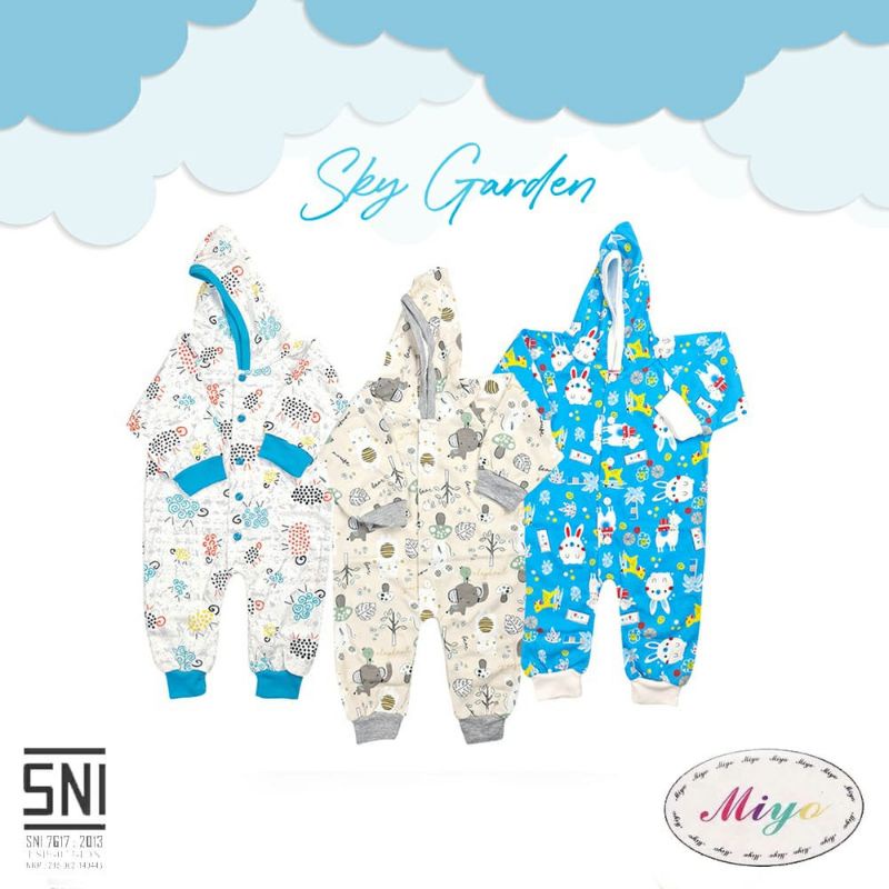 SLEEPSUIT MIYO MOTIF BAJU KODOK PANJANG TOPI BUKA KAKI NEWBORN