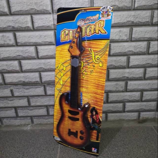 Mainan gitar motif kayu anak edukatif - mainan gitar anak edukasi