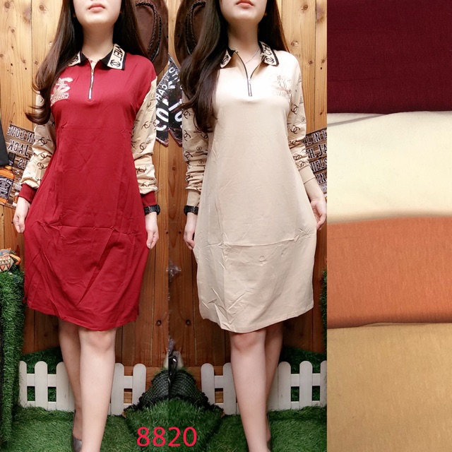 TUNIC CHNEL SLEEVE ZIPPER BIGSIZE IMPORT 8820