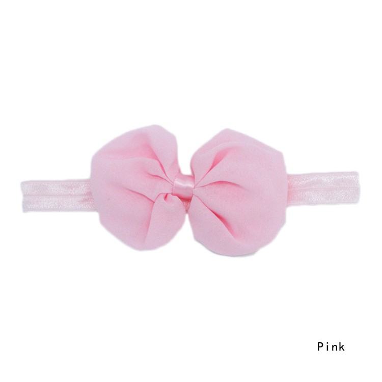 Bandana Bando Anak Balita Warna Chiffon Bowknot Ikatan Simpul Elastis Hairbands Aksesoris rambut