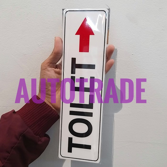 KRIS SIGN ACRYLIC STICKER ANODIZED STIKER PETUNJUK TOILET PANAH KANAN
