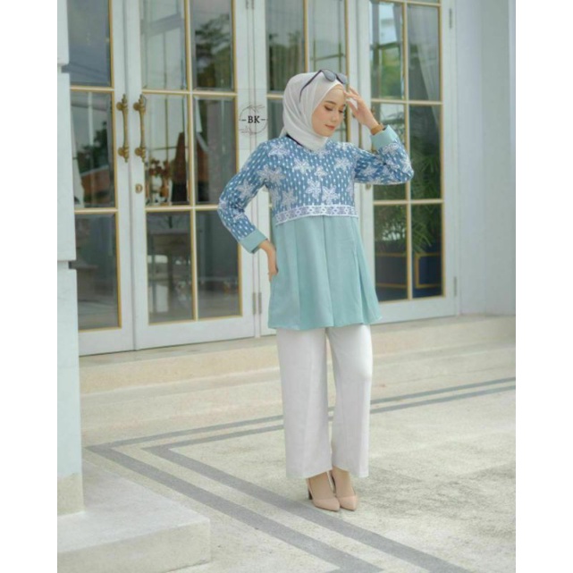 BLOUSE BATIK MODERN SOFTCOLOR MIX MOSCRAPE | ATASAN WANITA | M-L-XL-XXL