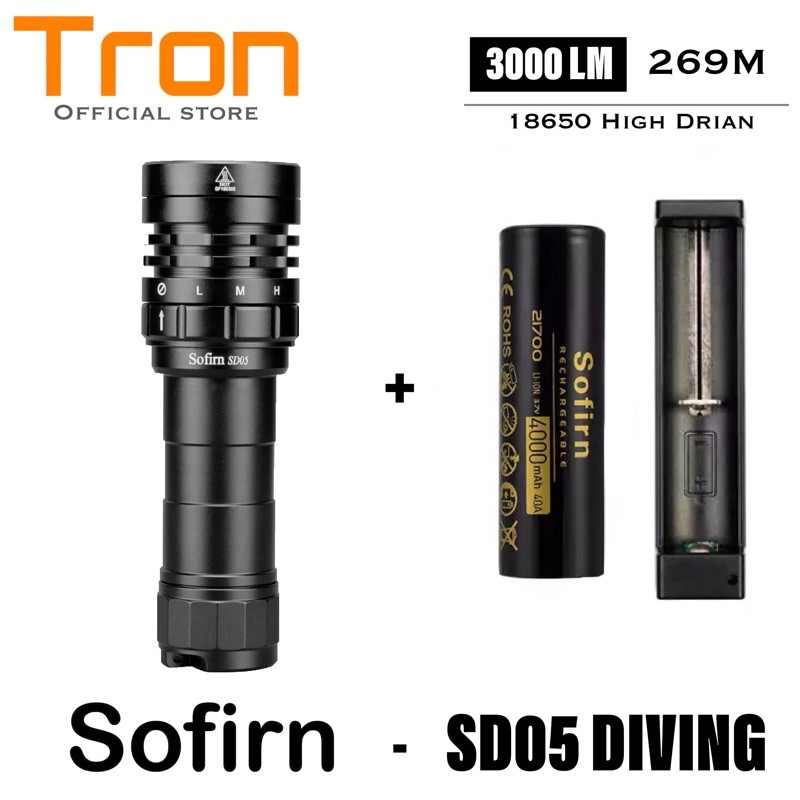 Sofirn SD05 Scuba Senter LED Diving Selam Cree XHP50.2 3000lm