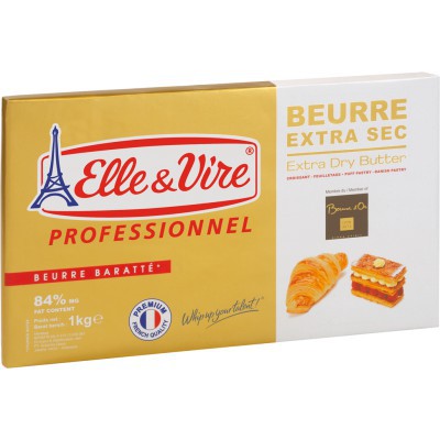 

Elle Vire Extra Dry Butter 84% Croissant Puff Pastry (1 kg) KHUSUS GOSEND