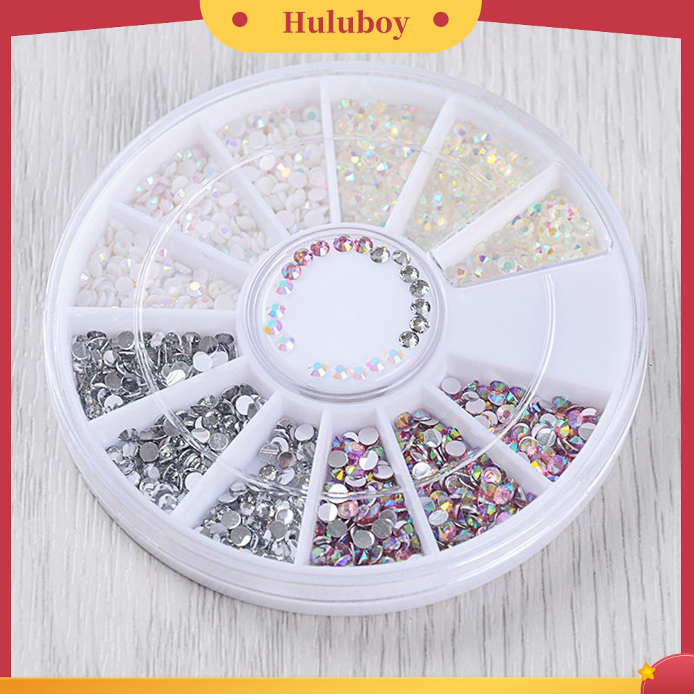 Huluboy Huluboy♡ Roda Isi Berlian Imitasi Glitter Untuk Dekorasi Nail Art DIY