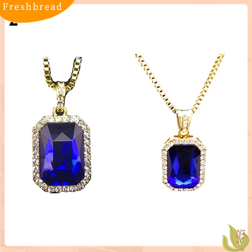 Terlaris Men's Fashion Jewelry Cool Hip Hop Box Chain Octagon Square Pendant Charm Necklace