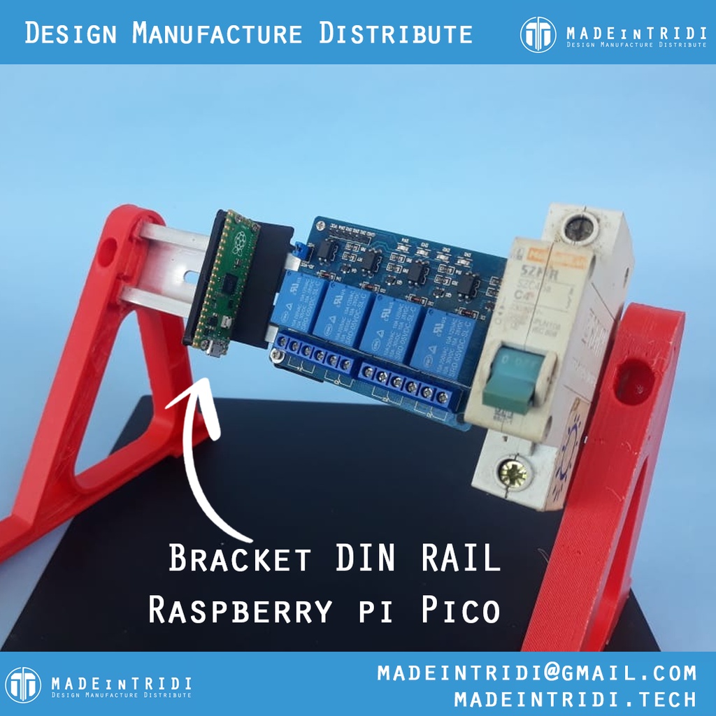DIN Rail Mounting Raspberry pi PICO Mount Bracket DIN RAIL pi pico