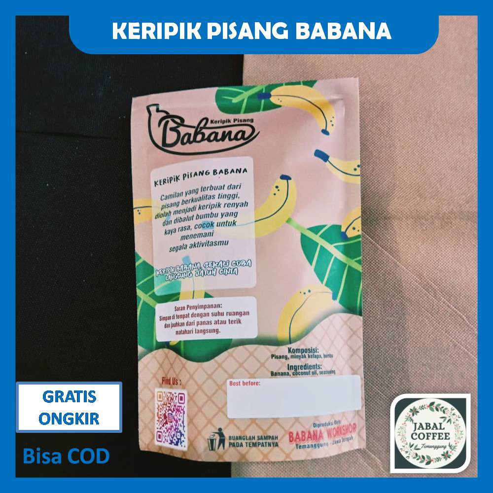 Keripik Pisang Babana Rasa Cokelat Balado 100 Gram / Keripik Pisang Gurih Renyah Free Bubble WrapJ36