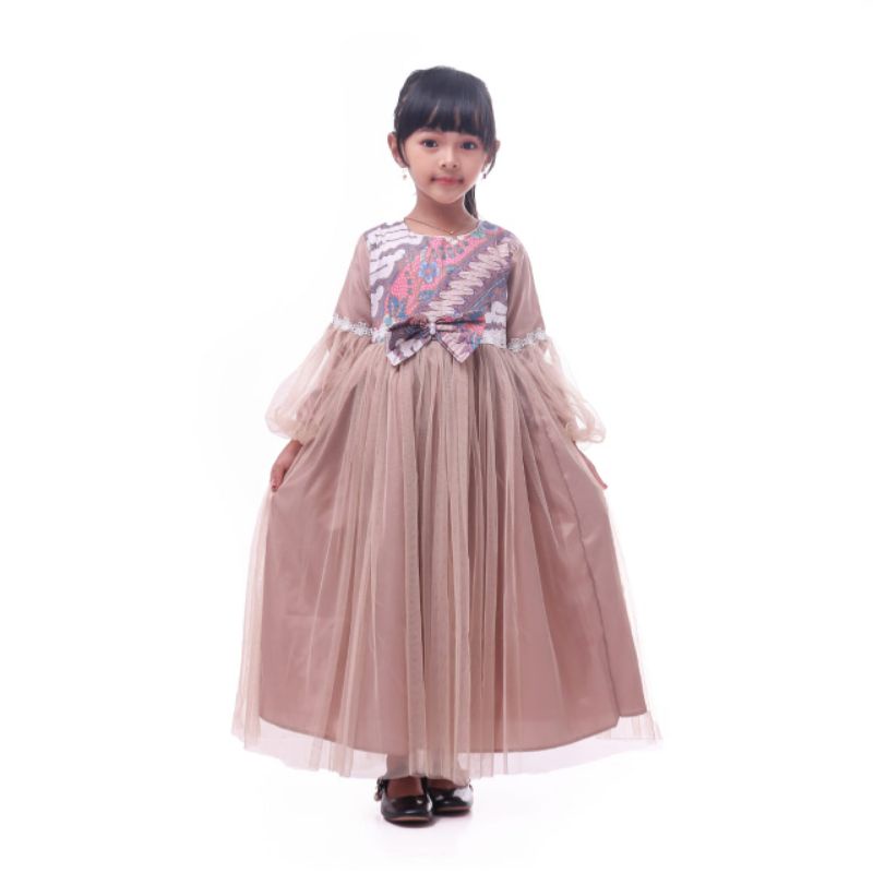 baju pesta anak perempuan/dress anak perempuan/gaun pesta anak muslim/dress batik anak perempuan