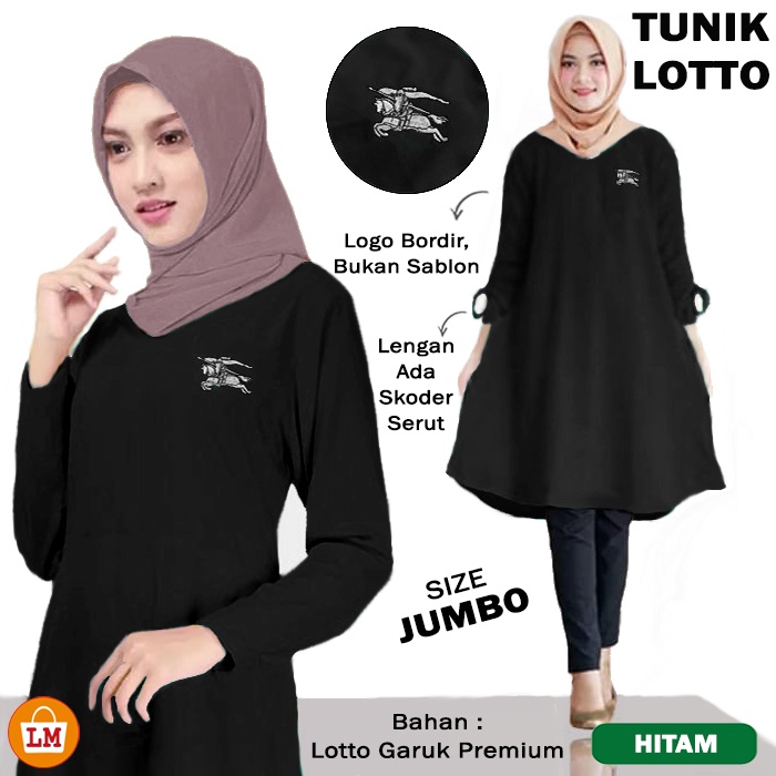 Atasan Wanita Muslim TUNIK LOTTO Bahan Lotto Garuk JUMBO Logo Bordir Bukan Sablon TERMURAH TERBARU KEKINIAN LMS 27845 27848 27851