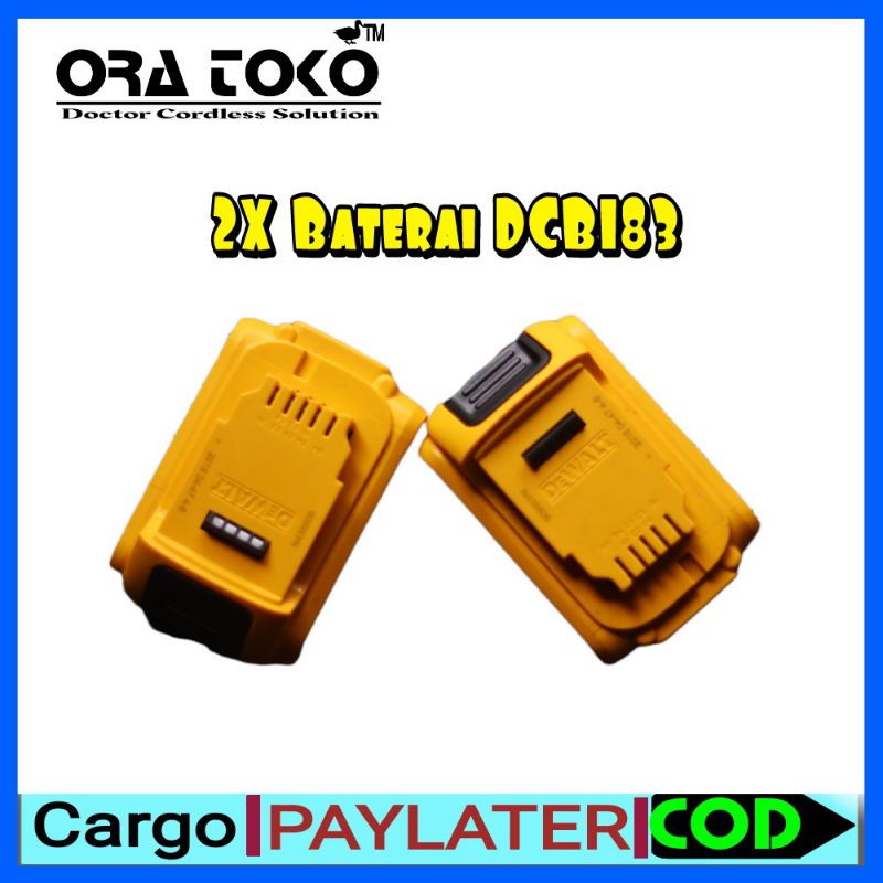 baterai dewalt 18V / 20V x 2Pcs DCB183 cordles bor gerinda baterai dewalt