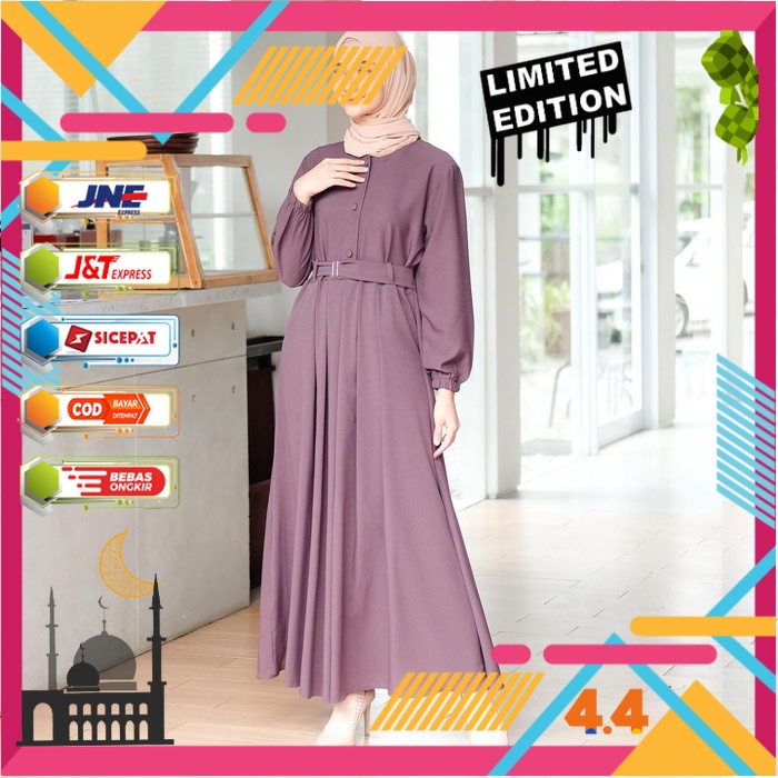 Promo Model Pakaian Baju Gamis Ungu Lilac Wanita Syari Terbaru 2021 Remaja Fashion Perempuan Muslim 