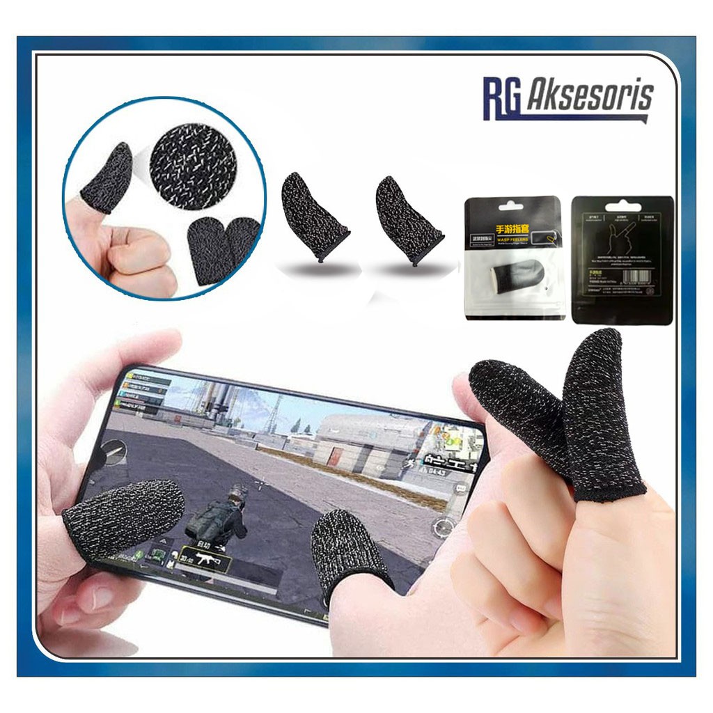 RGAKSESORIS SARUNG JEMPOL Jari Isi 2Pcs 1 Pasang Anti Basah For Game mobile Jari gamer Finger Cots