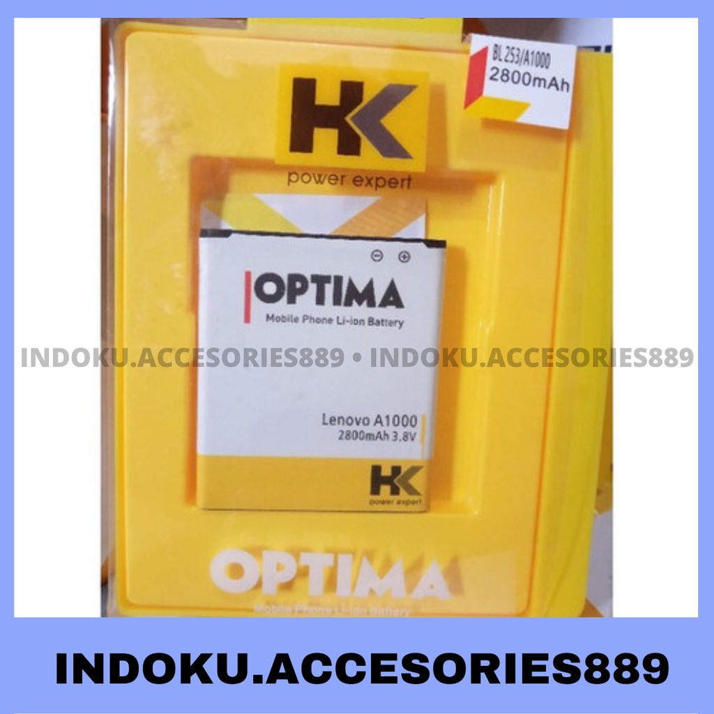 Baterai HK Optima Lenovo A1000 / BL 253 2800mAh 3.8V Double Power