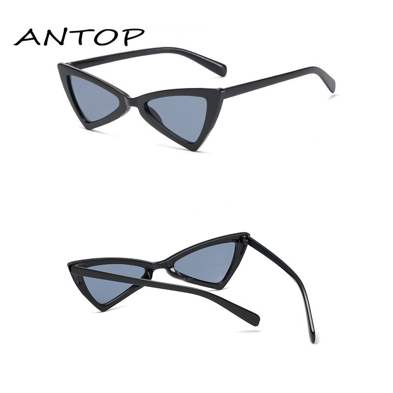 Kacamata Hitam Bentuk Mata Kucing Segitiga Gaya Retro Hip-Hop Untuk Wanita