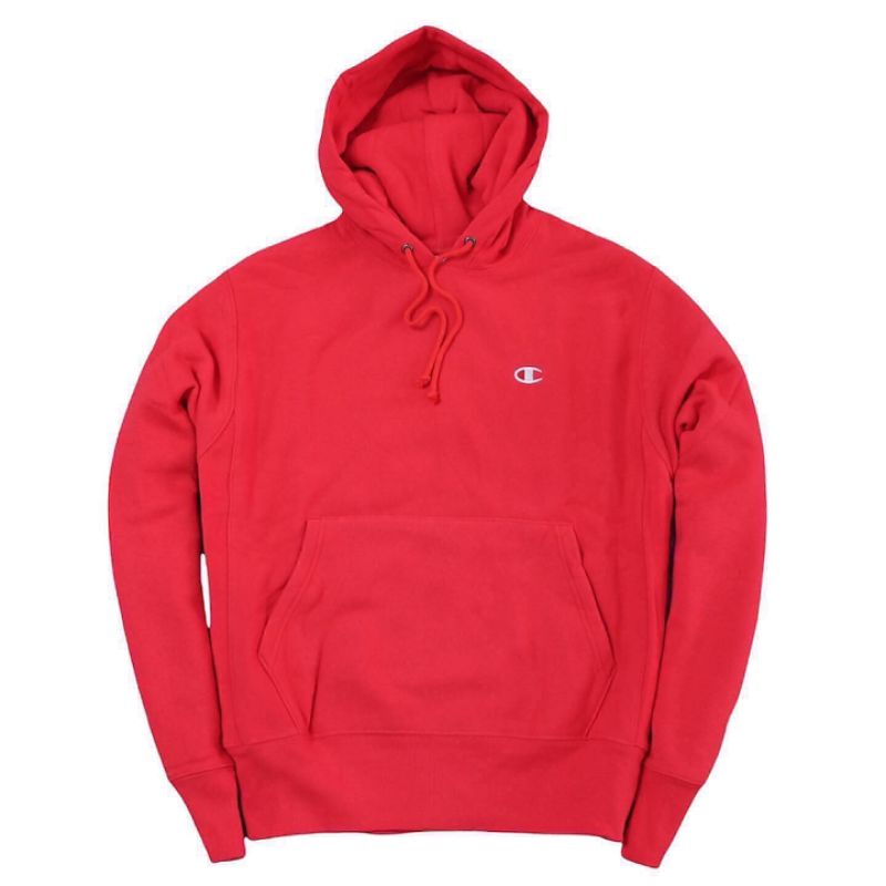 Champion Full Over Hoodie Reverse Weave Small Logo RED