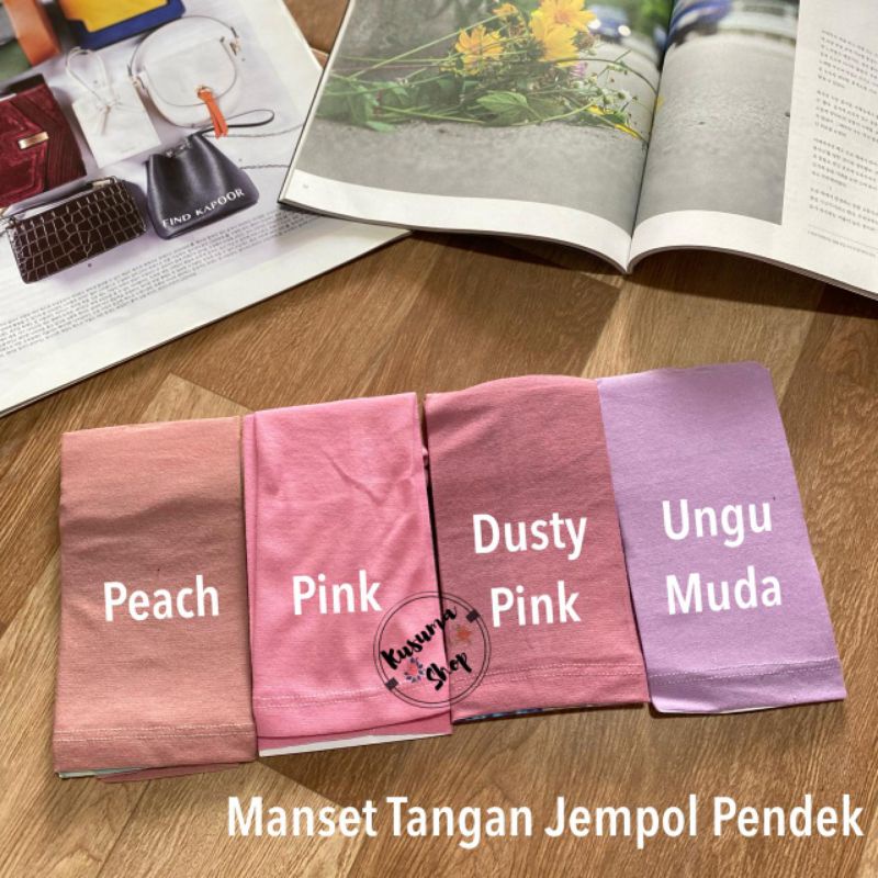 Manset tangan jempol pendèk bahan kaos pe