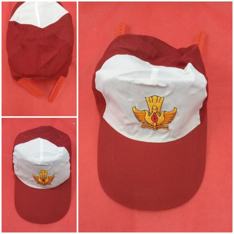 Topi SD | Topi MI | Topi Merah Putih | Topi SD Merah | Merah Putih logo Biru | Hijau Putih