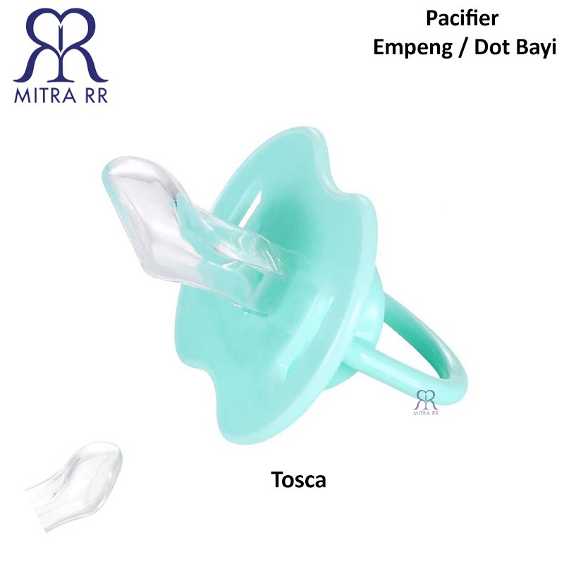 Empeng Dot Bayi / Pacifier / Soother Baby Silicone dengan Tutup-Tosca