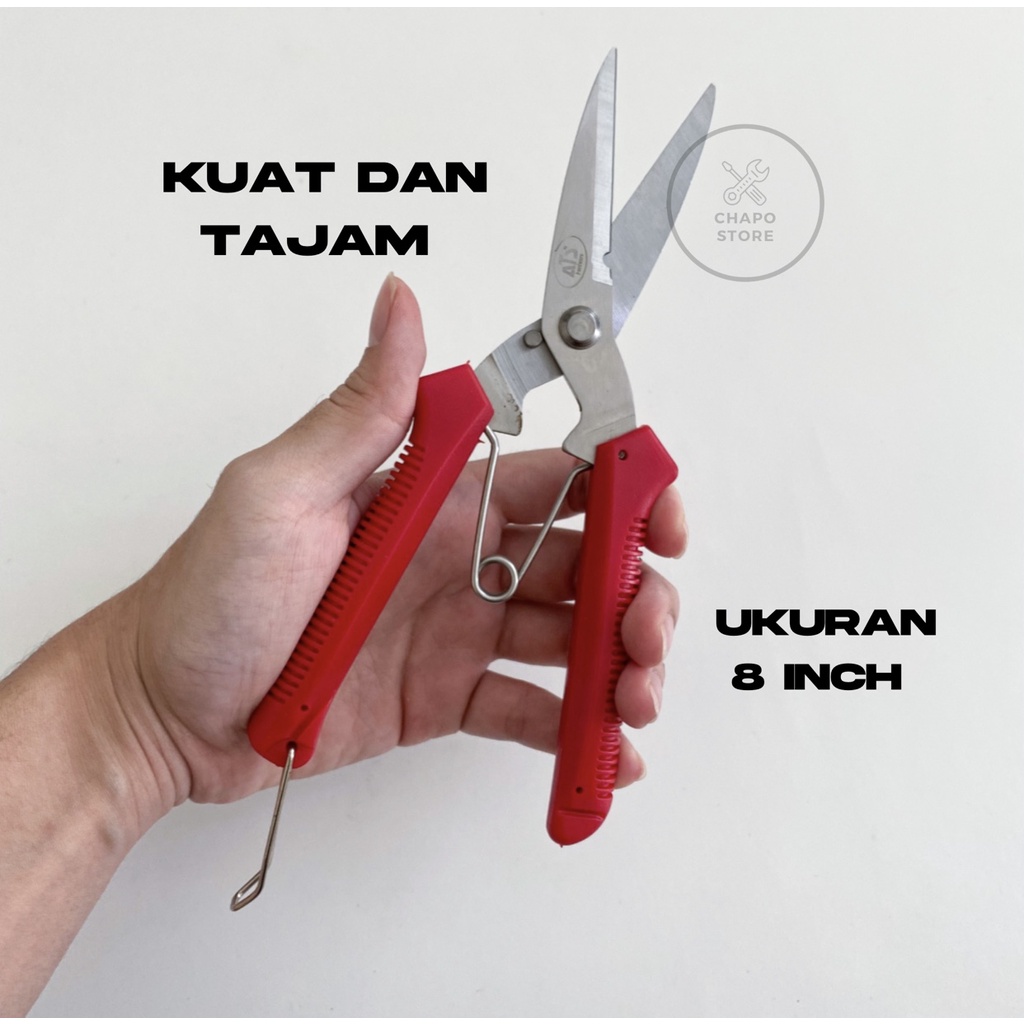 ATS gunting serbaguna 8&quot; inch gunting seng holo galvalum kawat stainless plat gunting dahan tanaman gunting ranting gunting bonsai gunting kain gunting kertas