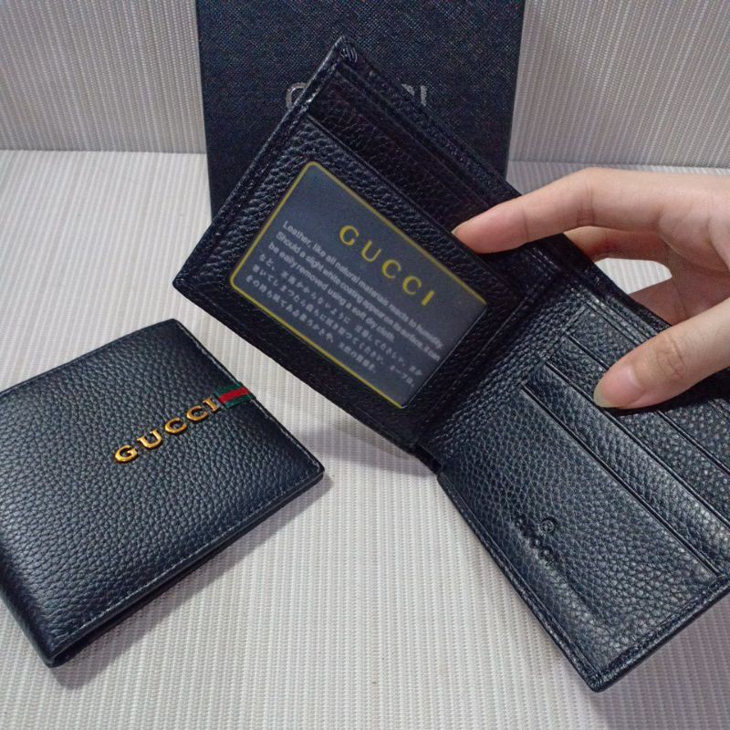 Dompet lipat pria import kulit asli + box