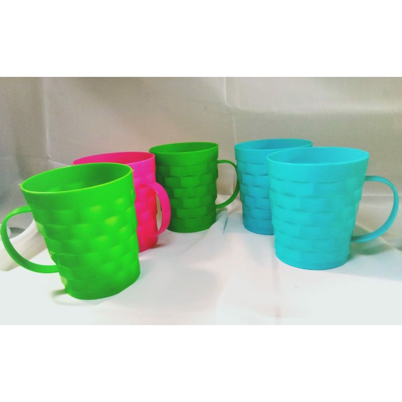 Gelas Plastik / Gelas Minum Warna / Gelas Cangkir Minum Motif Tikar