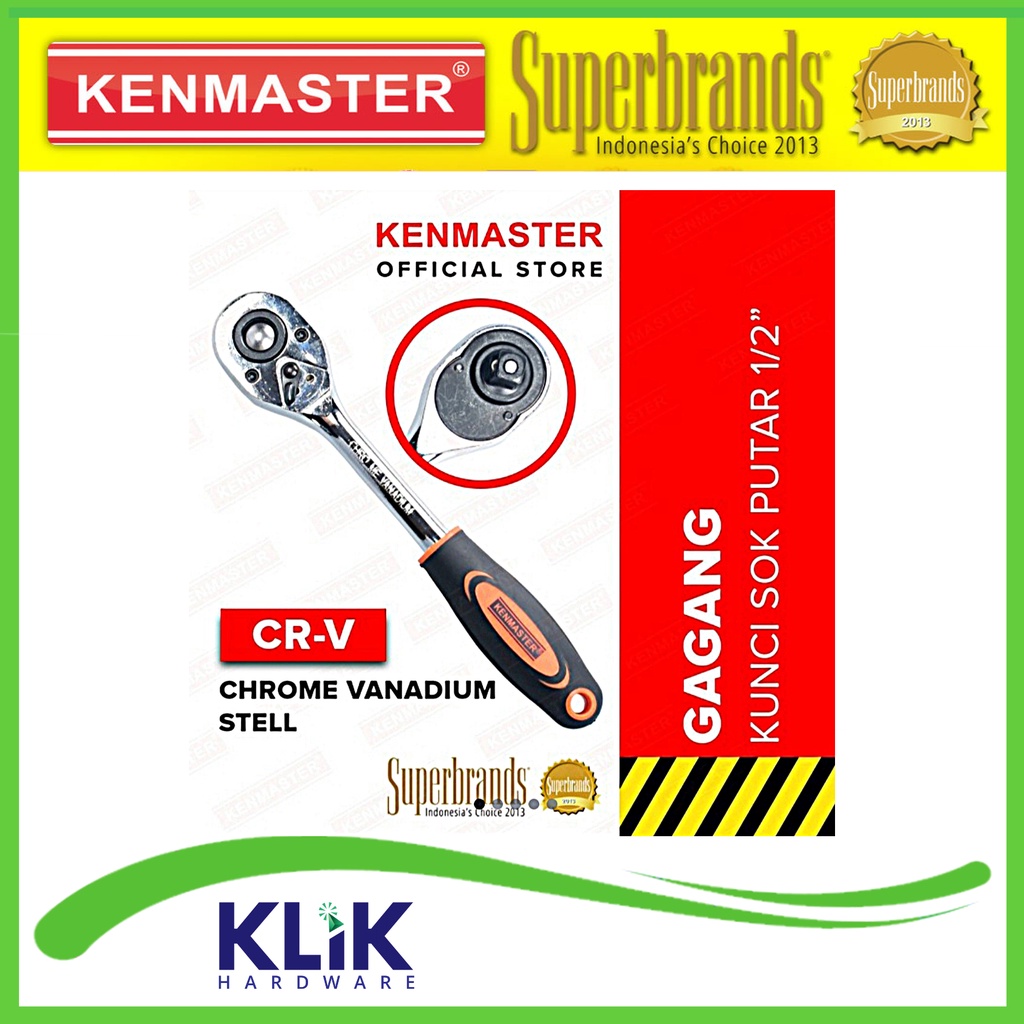 Kenmaster CR-V Gagang Rachet Ratchet Kunci Stang Shock Sock Sok 1/2 Inch