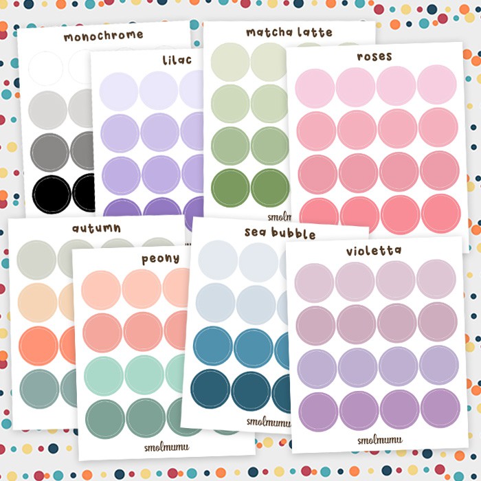 

STICKER DOT 1 CM 20 PILIHAN WARNA BUJO PLANNER AESTHETIC