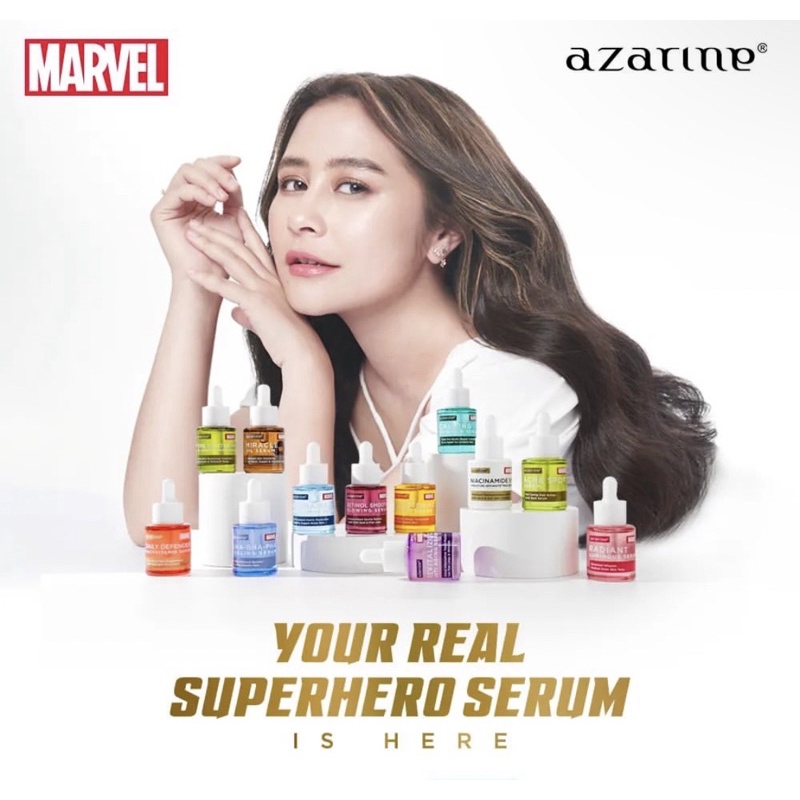 AZARINE Serum Marvel Anti Acne Spot | Niacinamide 5% Serum | AHA BHA PHA Peeling Brightening | Retinol Serum | Anti Aging Serum - 20ml Azarine X Marvel - AZARINE SUPERHERO SERUM