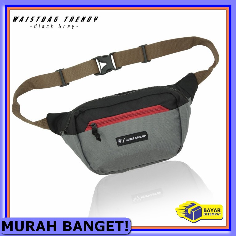 Tas Cowok Selempang Pria Haoshuai Tas Slempang Anti Air Tas Anti  ZO917 Triple F Waistbag Trendy - B