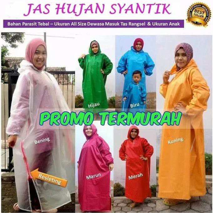 Baru Jas Hujan Wanita Gamis Jumbo Polos Grosir