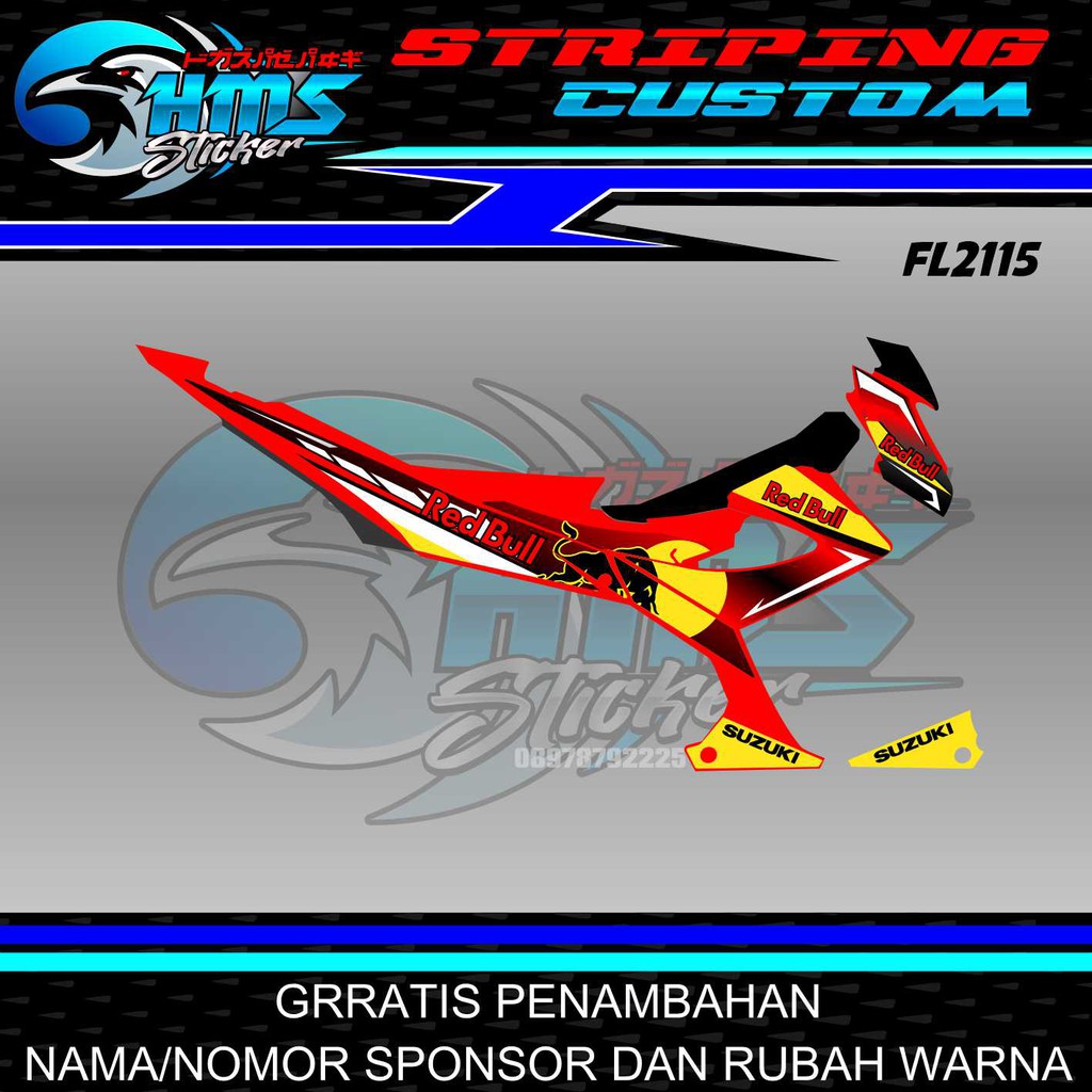 STRIPING/STICKER SATRIA FU FACELIF REDBULL