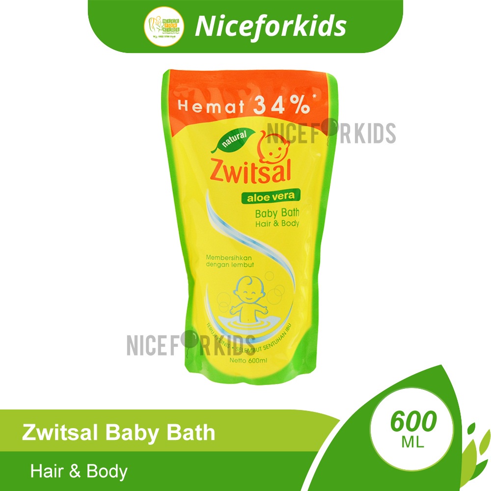 Zwitsal Baby Bath Hair &amp; Body 450 ml / 600ml Sabun Cair Dan Shampoo Bayi