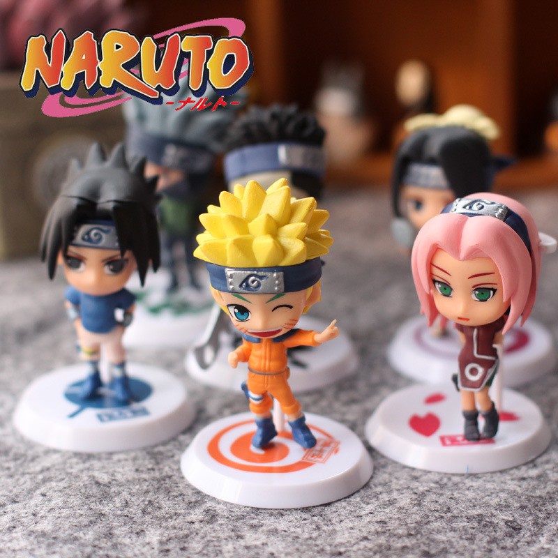 12pcs / Lot Action Figure NARUTO Sasuke Kakashi Itachi Gaara Jiraiya Ukuran 7CM