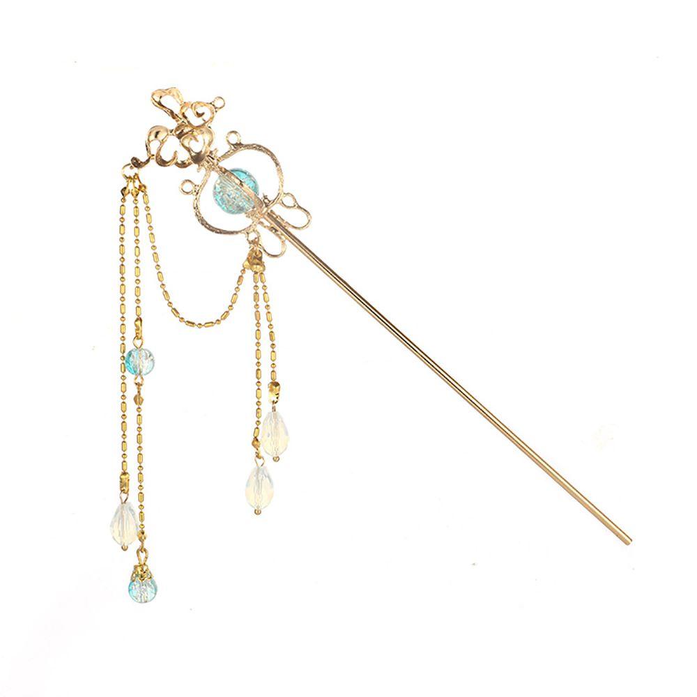 Needway Rambut Stik Rambut Garpu Vintage Hanfu Wanita Hiasan Kepala Wanita Gaya Cina Drop Earrings