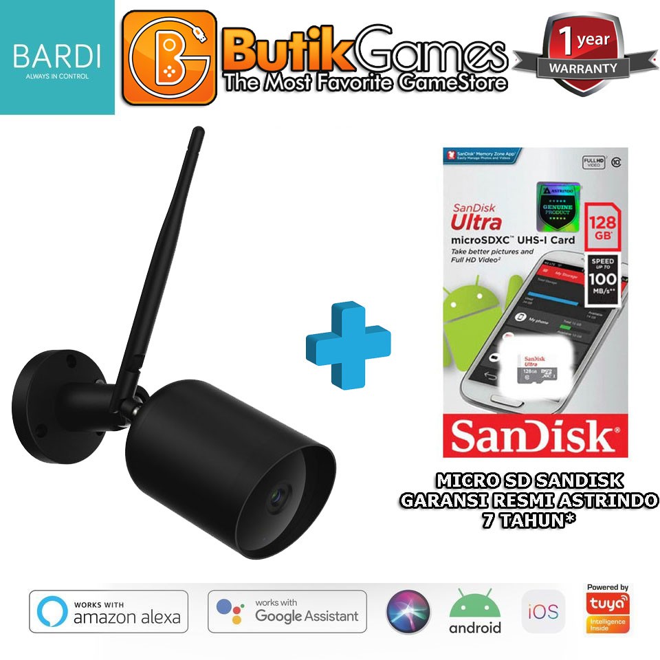 Kamera Camera CCTV BARDI Smart Outdoor Static IPCam + Memori 128GB