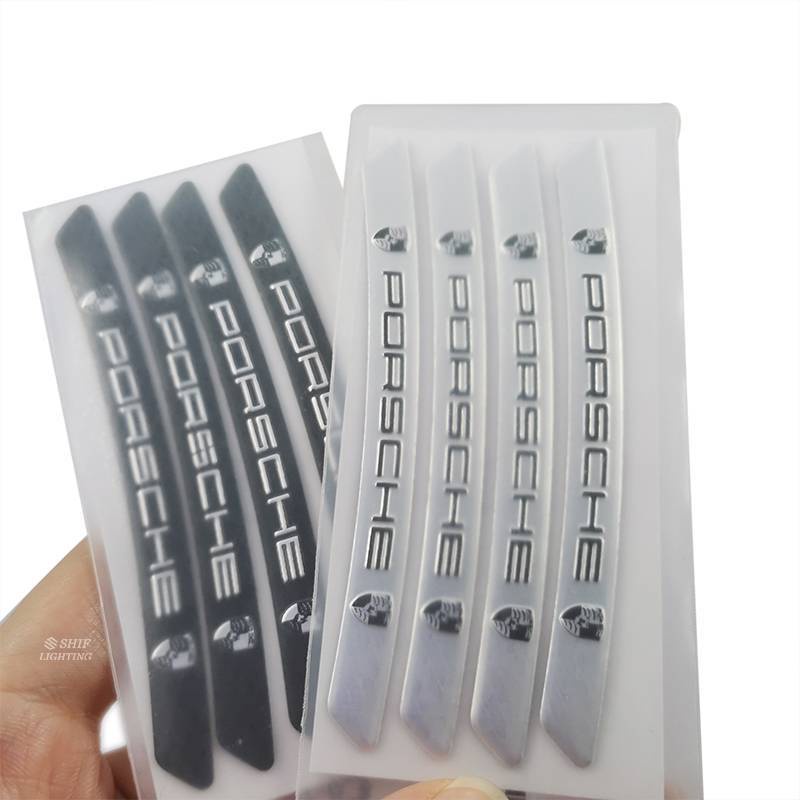 4 x Aluminum PORSHCE Letter Logo Car Auto Wheel Tire Decorative Emblem Badge Sticker Decal PORSHCE