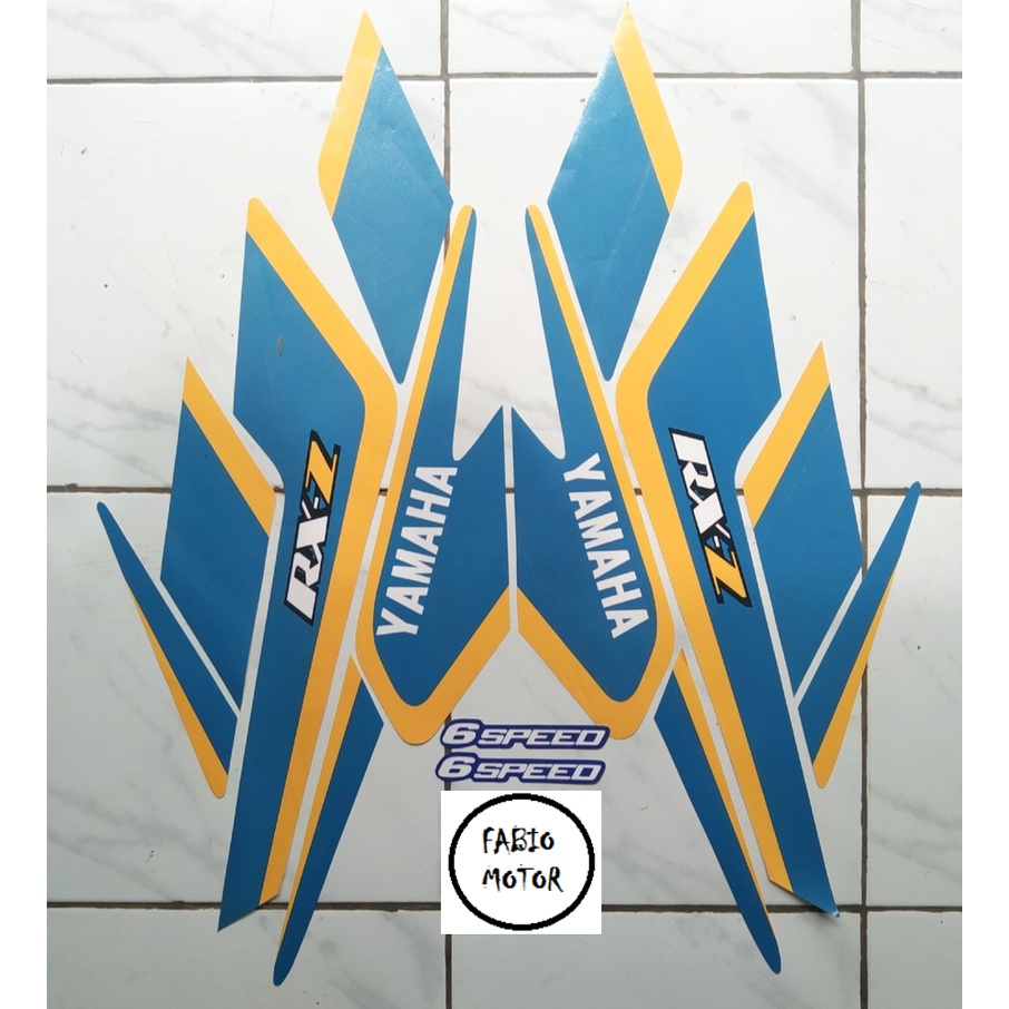 Striping motor sticker yamaha rxz 1992 Biru
