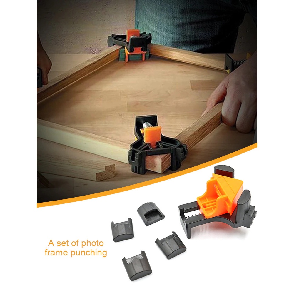 Bisa COD Klemp Kayu Corner Clamp Clip Penjepit Sudut Kayu Angle 90 Derajat 4 PCS - VAHIGCY AT8803