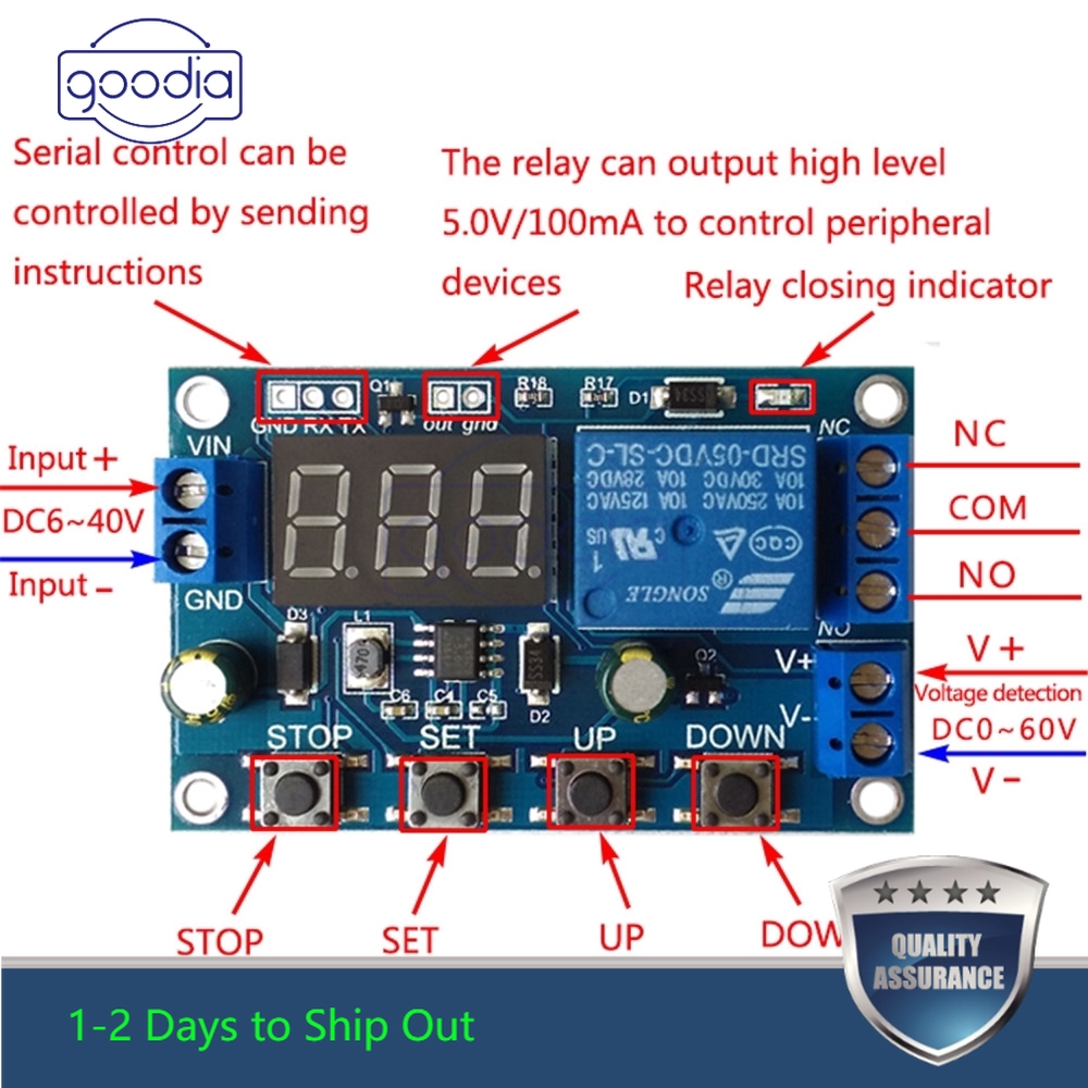 ✈【Fast/COD】✈6V-40V Battery Charger Discharger Board Undervoltage Overvoltage Protection LED Module